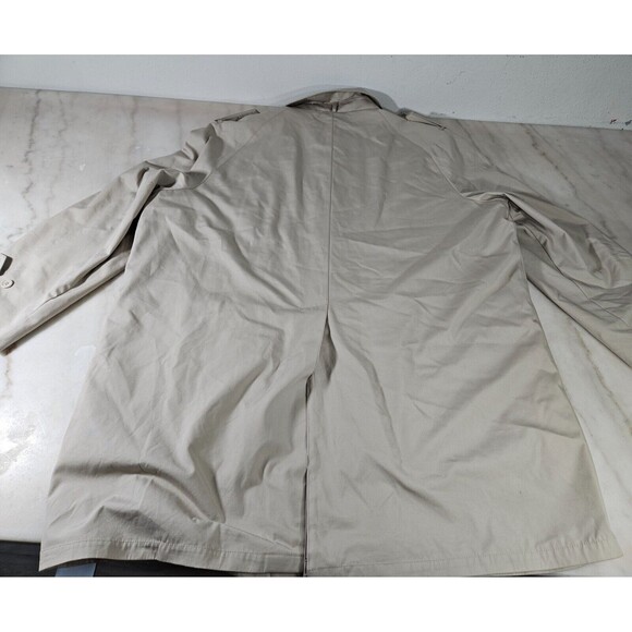 Vintage Oleg Cassini Thermolite Men's Trench Coat Tan All Weather Coat Size 54 - Picture 2 of 16